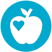 icon of an apple with a heart inside