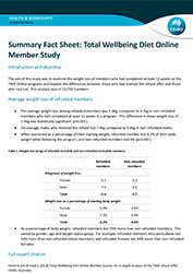 Front page of the report for the Total Wellbeing Diet Online Member Study