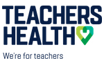 Logo for the health fund Teacher's Health with the slogan: We're for teachers