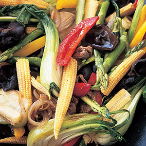 stir-fried vegetables close-up