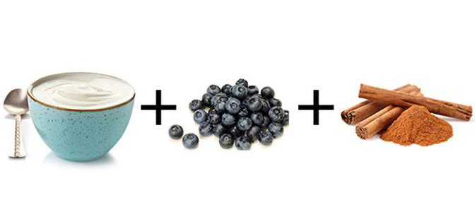 Greek yoghurt, blueberries, and cinnamon