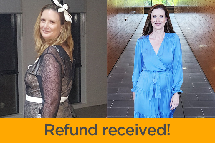 Before and after images of Jacqueline and her weight loss.