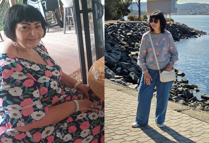 Christine before and after weight loss.