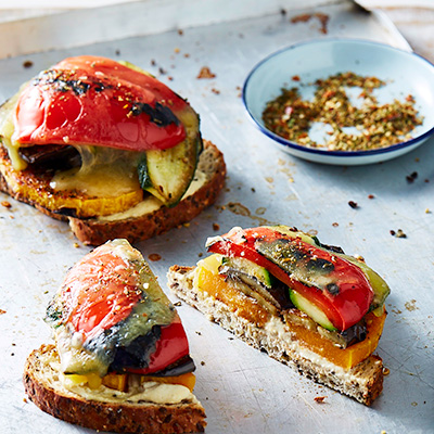 Baked vegetable sandwiches with capsicum and zucchini